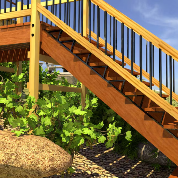 1-Step Steel Outdoor Stair Stringer - Image 3